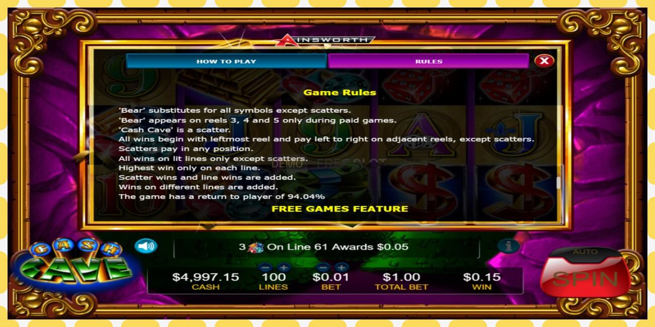 Demo slot Cash Cave free and without registration, picture - 1