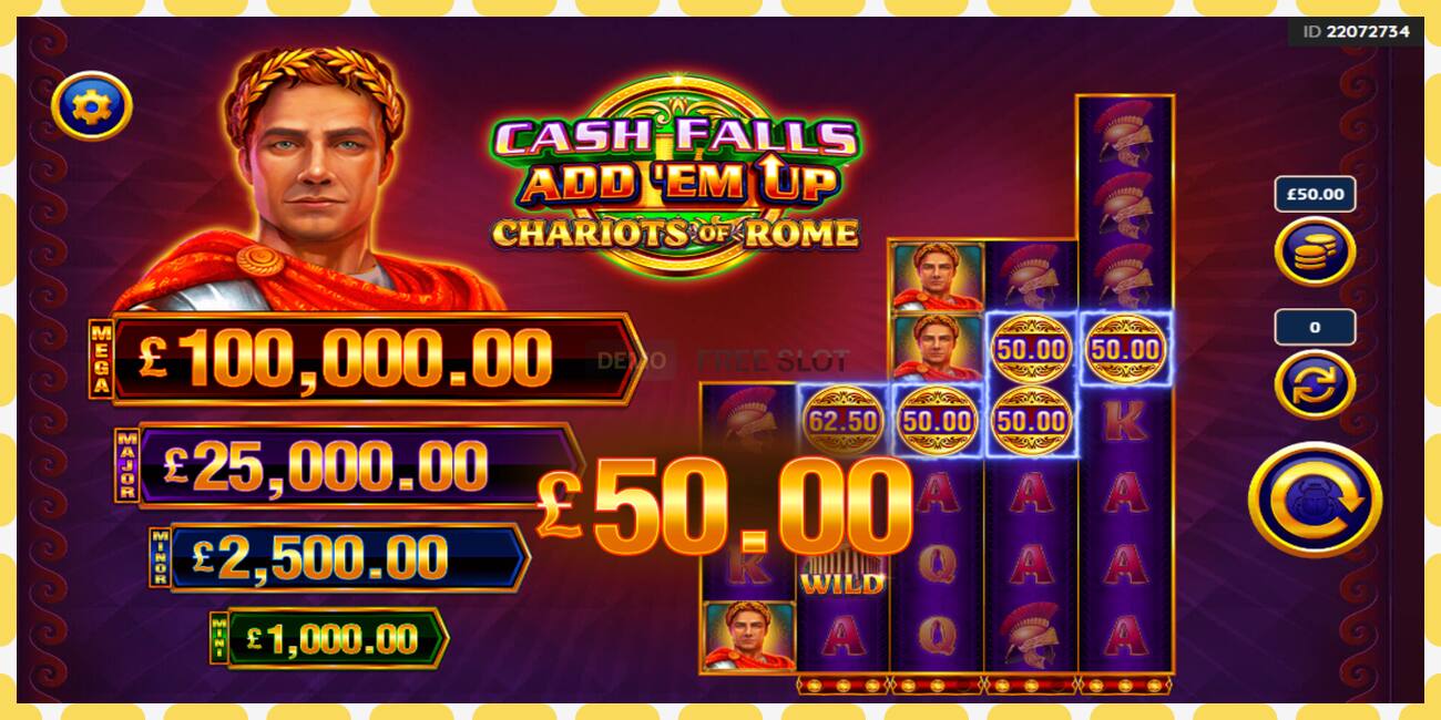 டெமோ ஸ்லாட் Cash Falls: Add Em Up Chariots of Rome இலவச மற்றும் பதிவு இல்லாமல், படம் - 1