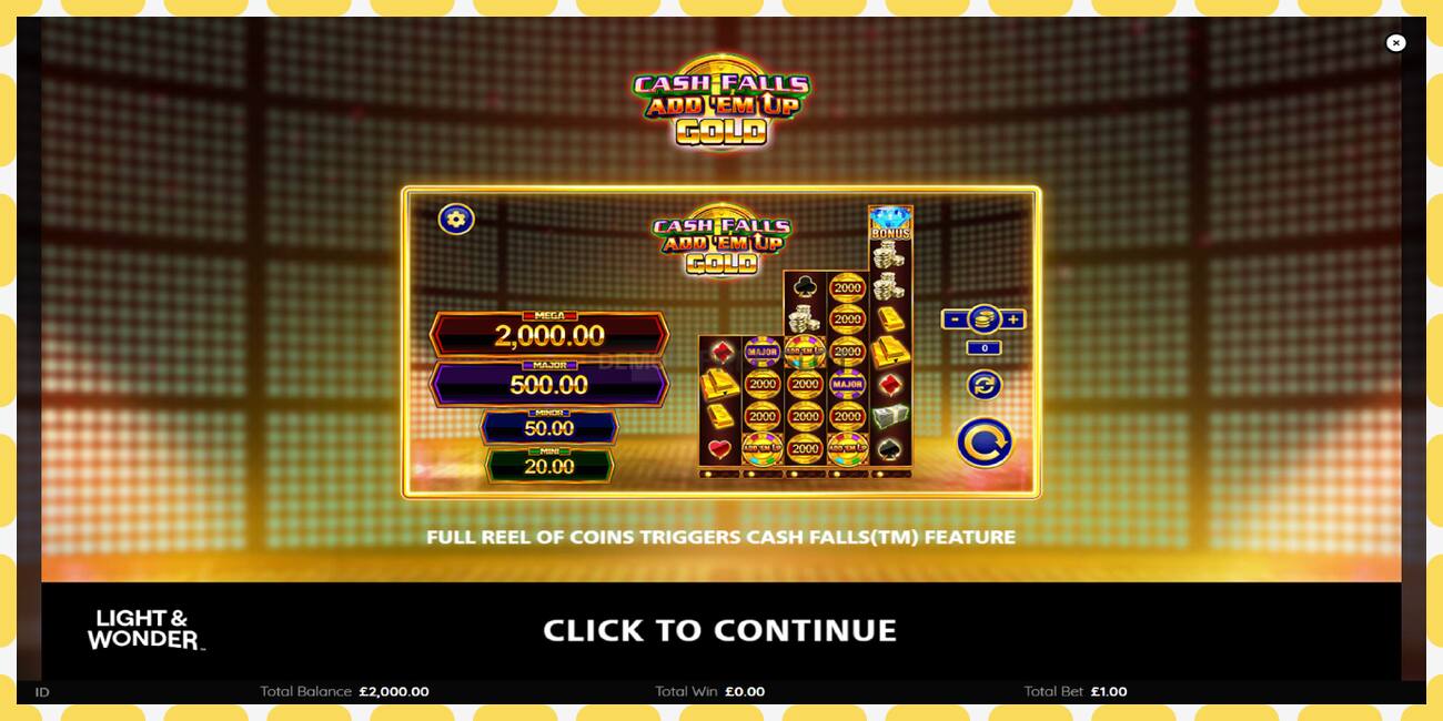 Demo slot Cash Falls: Add Em Up Gold free and without registration, picture - 1