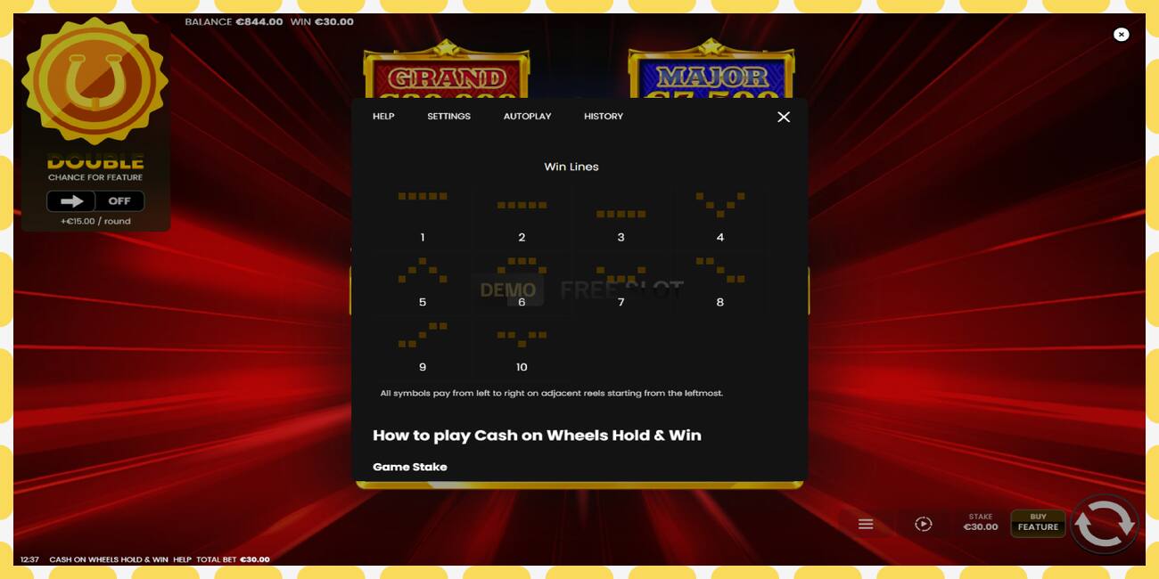 Demo slot Cash on Wheels Hold and Win free and without registration, picture - 1
