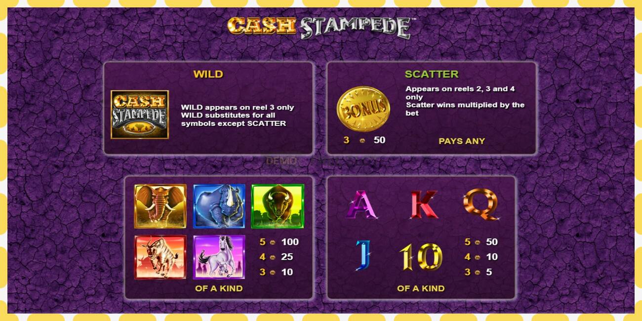 Demo slot Cash Stampede free and without registration, picture - 1