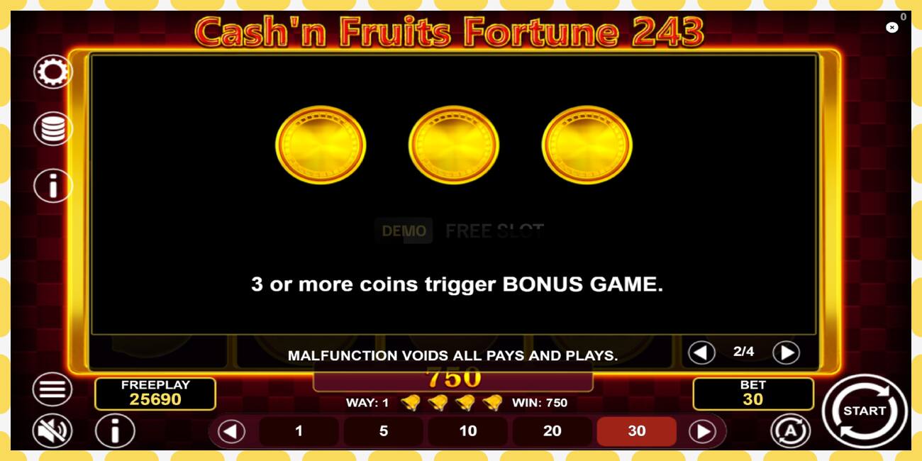 Demo slot Cashn Fruits Fortune 243 free and without registration, picture - 1