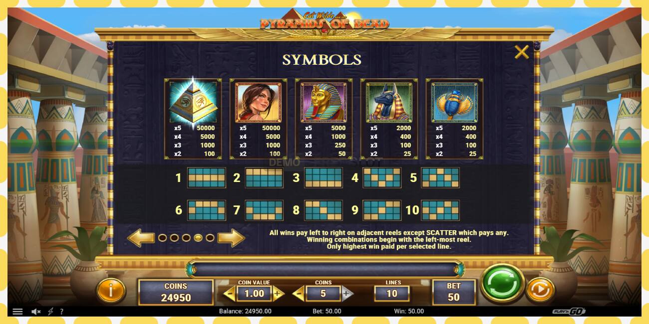 Demo slot Cat Wilde and the Pyramids of Dead free and without registration, picture - 1