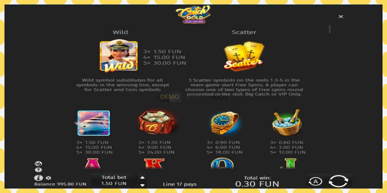 Demo slot Catch The Gold Hold and Win free and without registration, picture - 1