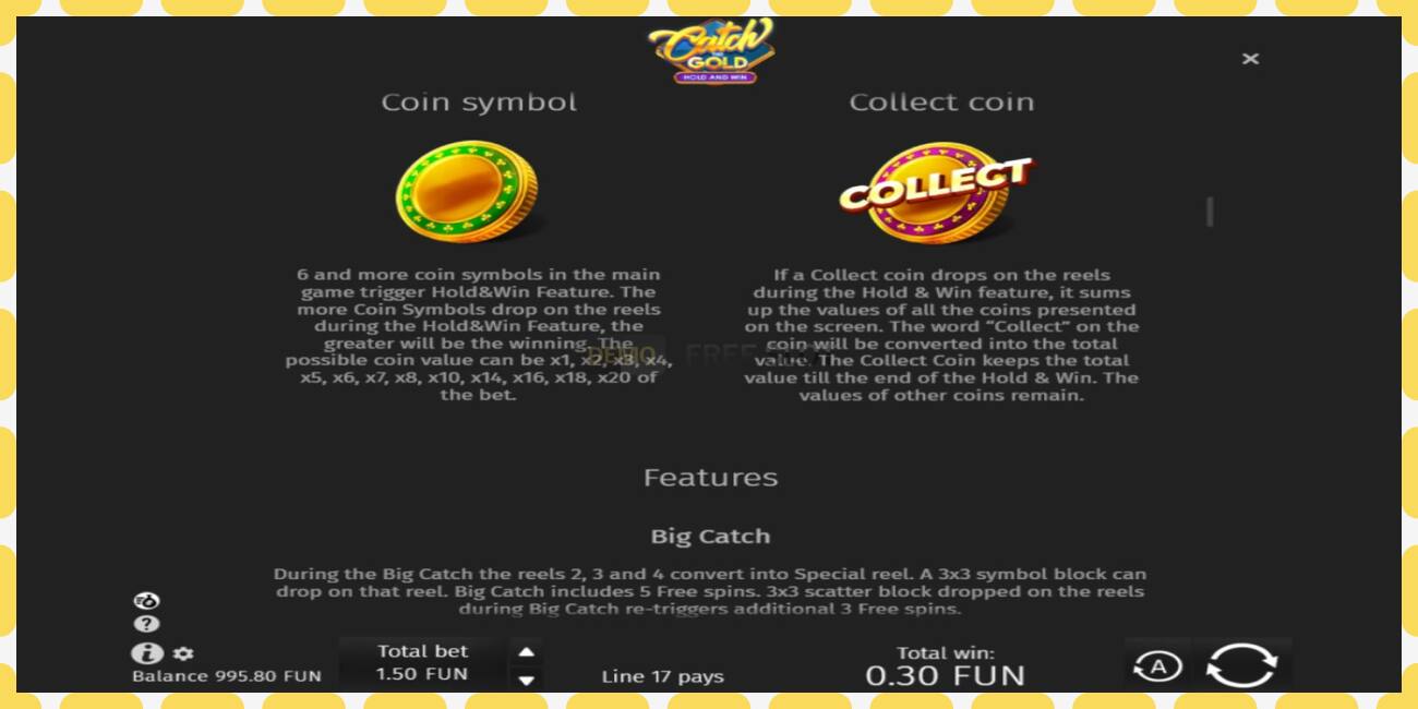 Demo slot Catch The Gold Hold and Win free and without registration, picture - 1