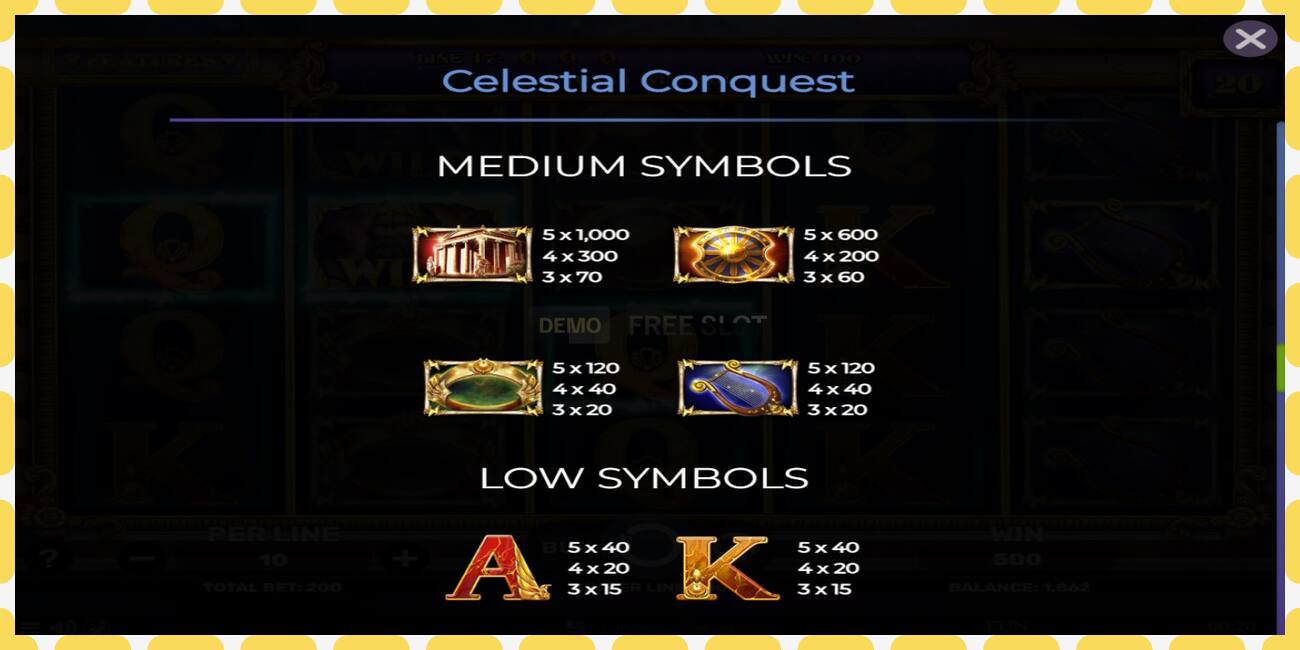 Demo slot Celestial Conquest free and without registration, picture - 1