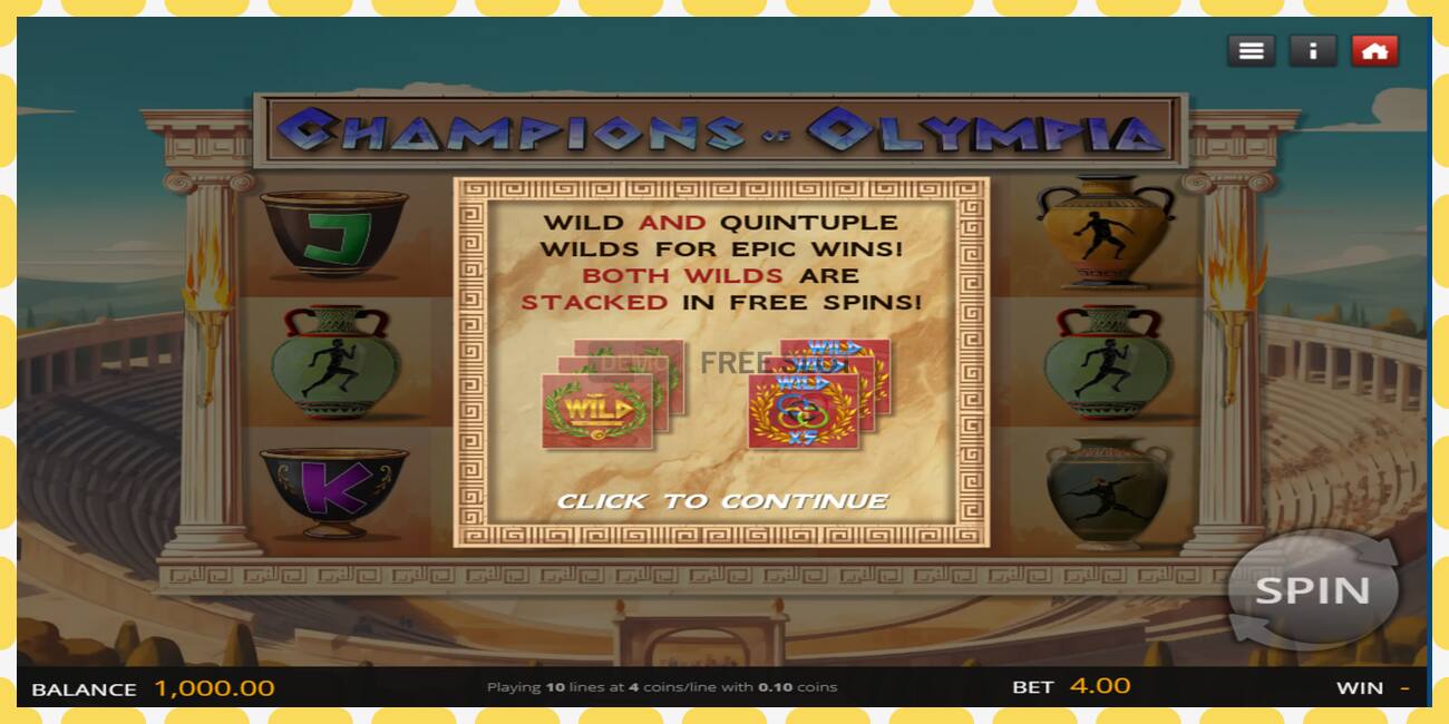 Demo slot Champions of Olympia gratis og uden registrering, billede - 1