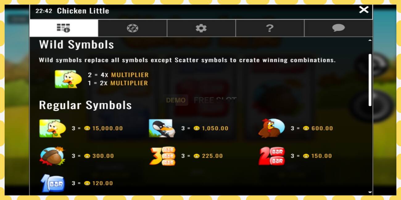 Demo slot Chicken Little free and without registration, picture - 1