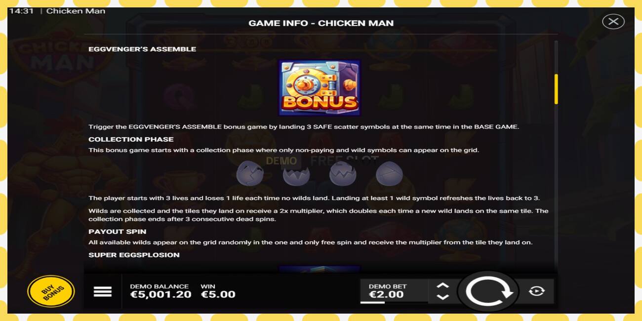 Demo slot Chicken Man free and without registration, picture - 1