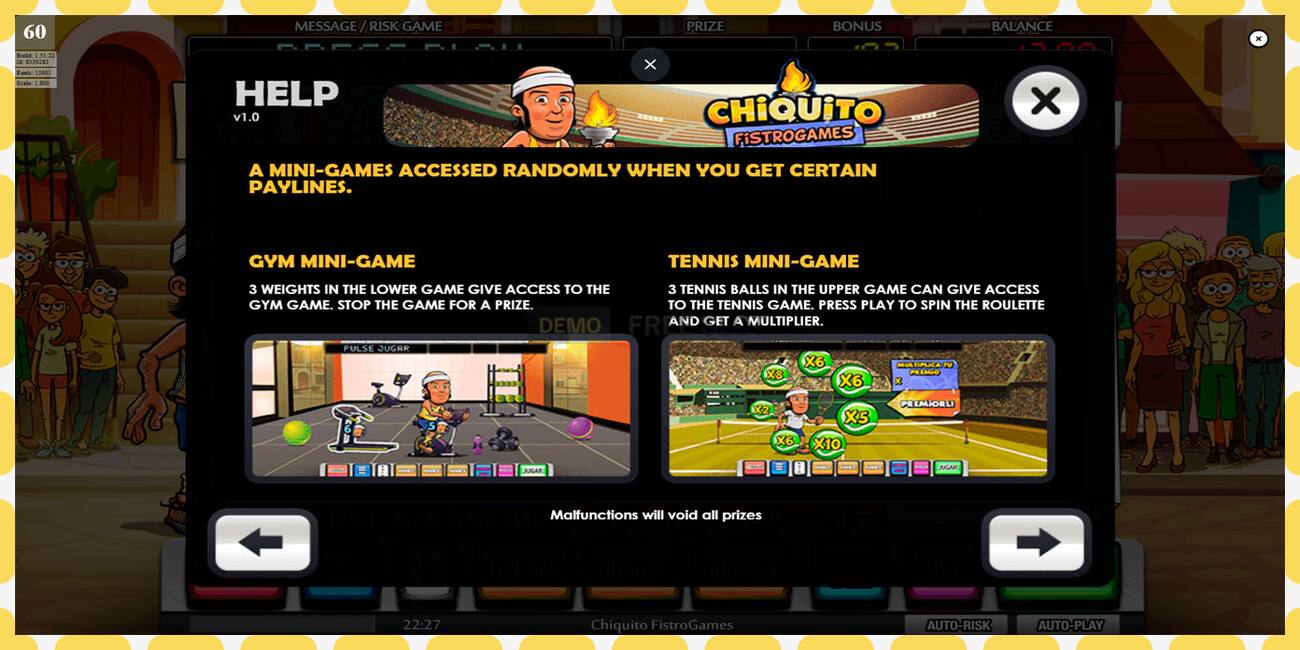 Khe thử nghiệm Chiquito FistroGames miễn phí và không cần đăng ký, hình ảnh - 1