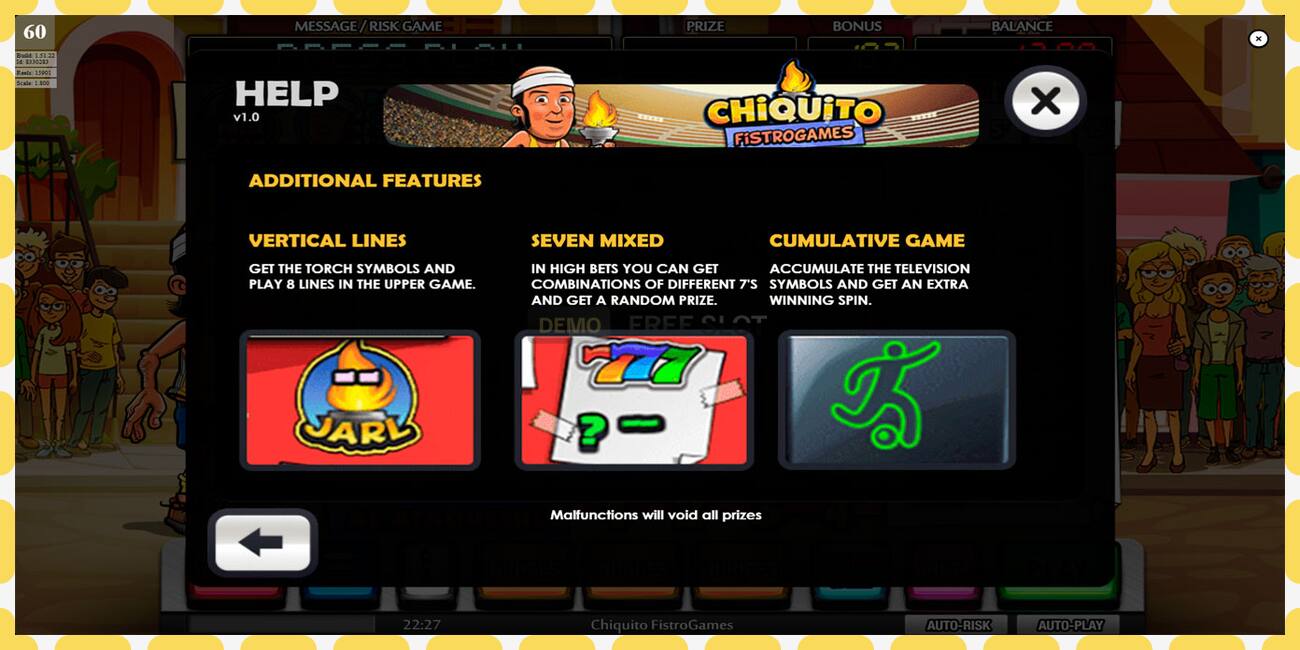 Khe thử nghiệm Chiquito FistroGames miễn phí và không cần đăng ký, hình ảnh - 1