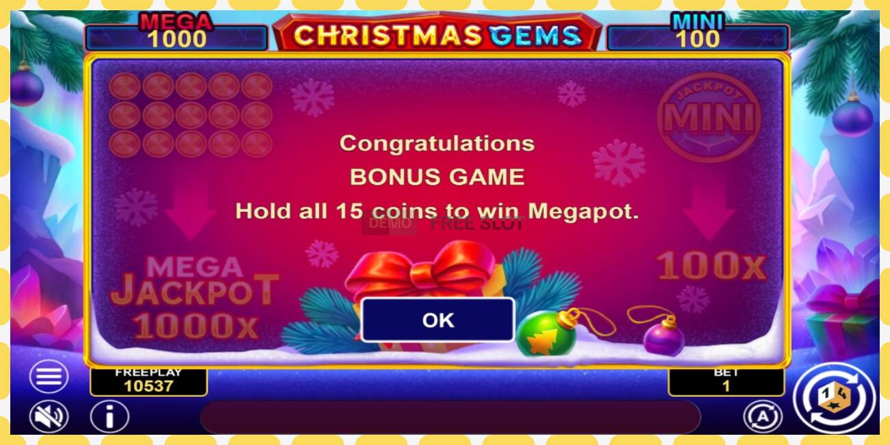 Demo pesa Christmas Gems Hold & Win tasuta ja ilma registreerimiseta, pilt - 1