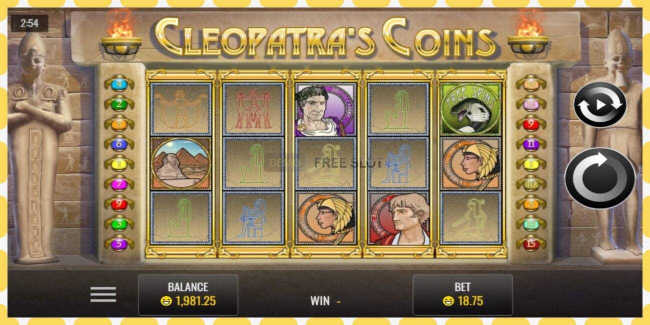 ຊ່ອງຕົວຢ່າງ Cleopatra’s Coins ບໍ່ເສຍຄ່າແລະບໍ່ມີການລົງທະບຽນ, ຮູບ - 1