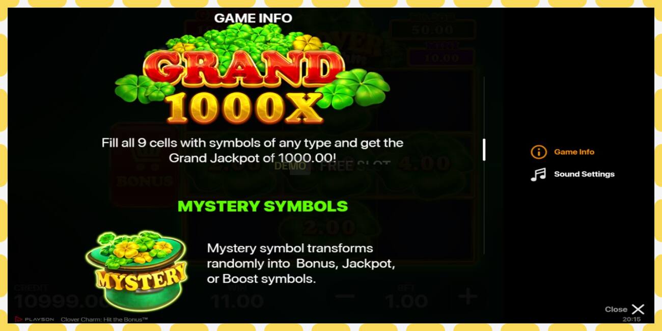 Demo slot Clover Charm: Hit the Bonus free and without registration, picture - 1