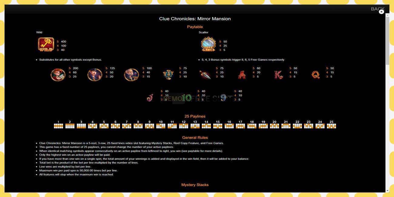 Demo slot Clue Chronicles: Mirror Mansion free and without registration, picture - 1