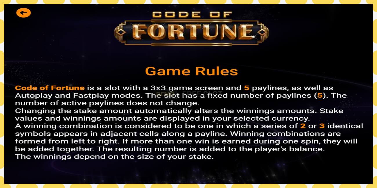 Demo slot Code of Fortune free and without registration, picture - 1