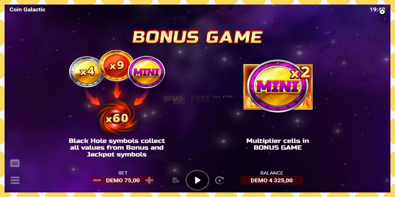 Demo slot Coin Galactic free and without registration, picture - 1