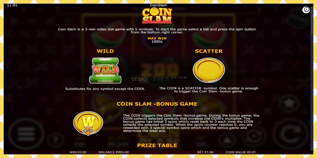 Demo slot Coin Slam free and without registration, picture - 1