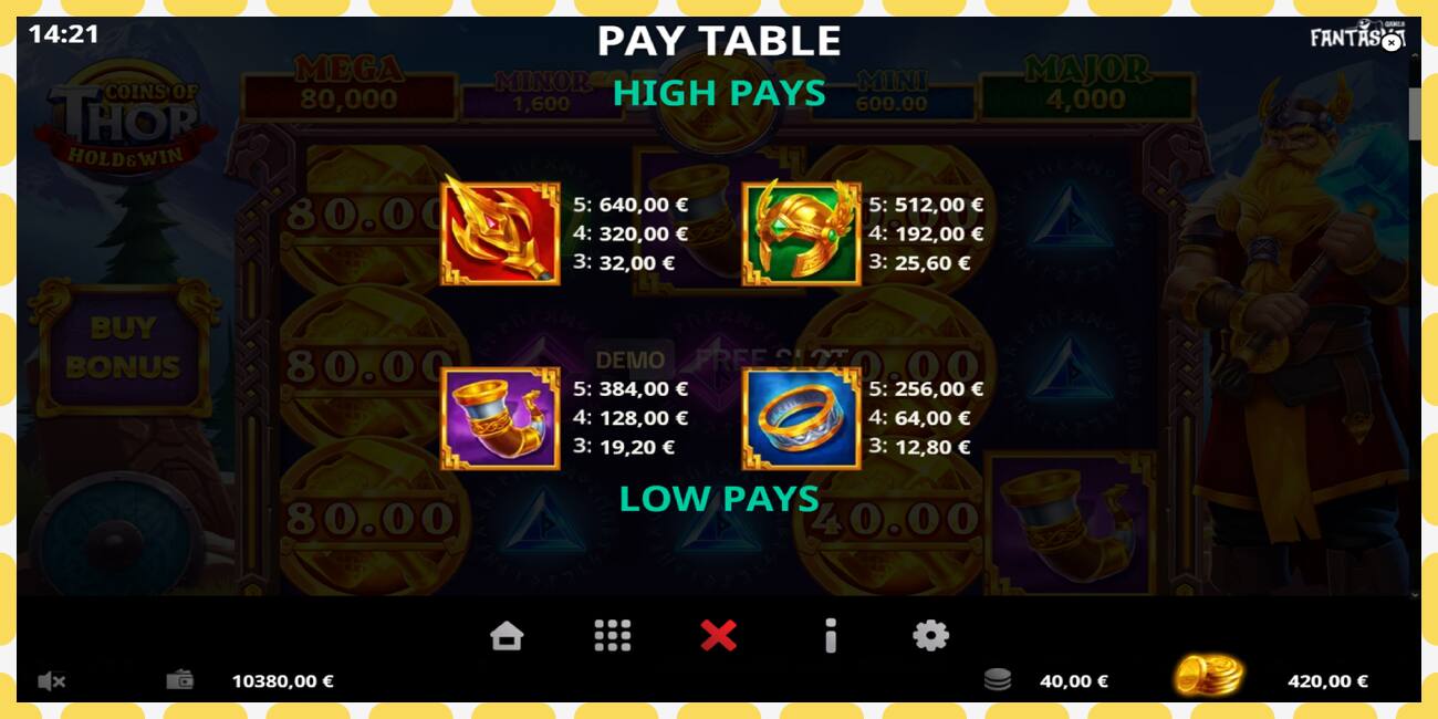 Demo slot Coins of Thor free and without registration, picture - 1