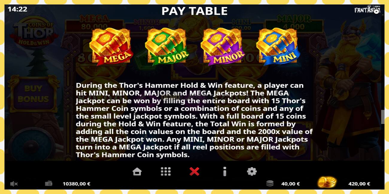 Demo slot Coins of Thor free and without registration, picture - 1