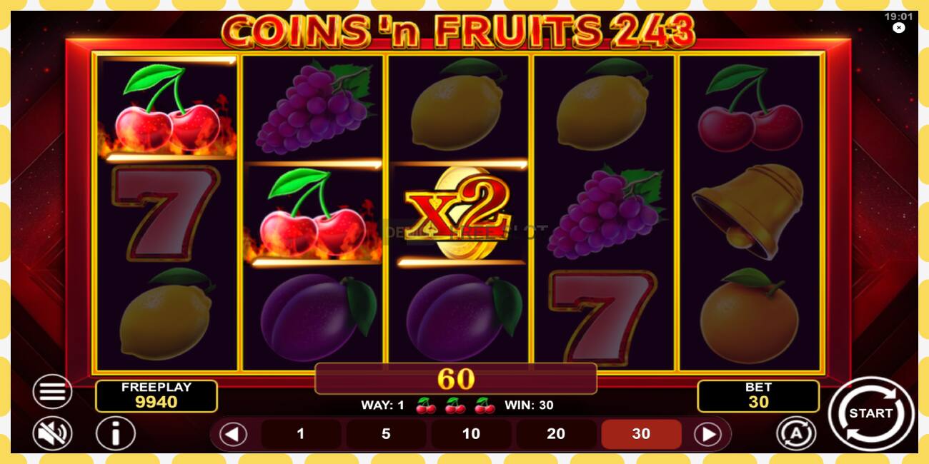 Demo-spor Coinsn Fruits 243 gratis og uten registrering, bilde - 1