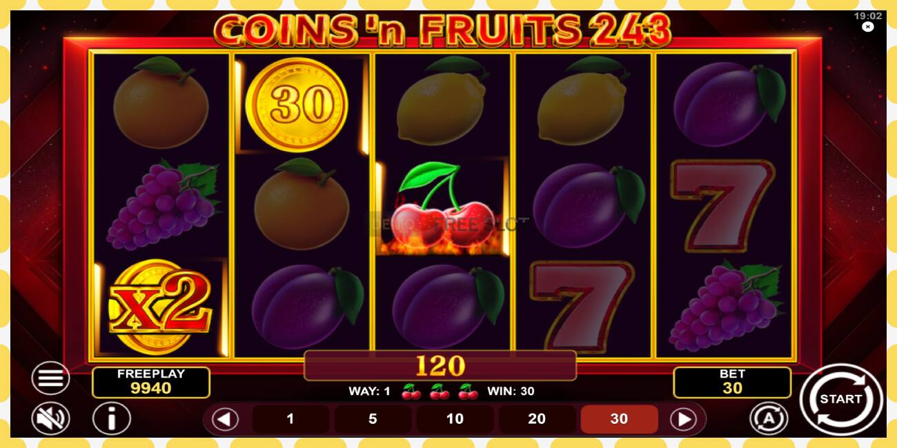 Demo-spor Coinsn Fruits 243 gratis og uten registrering, bilde - 1