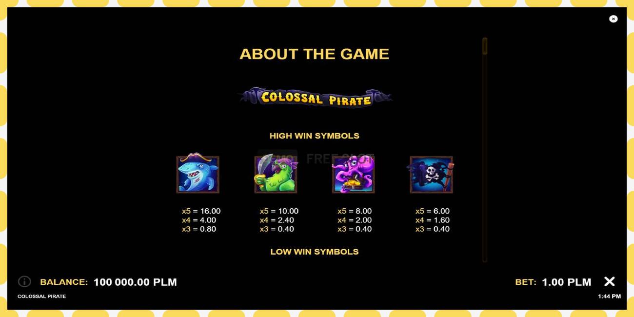 Demo slot Colossal Pirate free and without registration, picture - 1