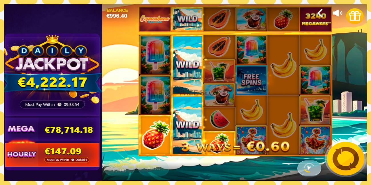 Demo slot Copacabana Megaways free and without registration, picture - 1