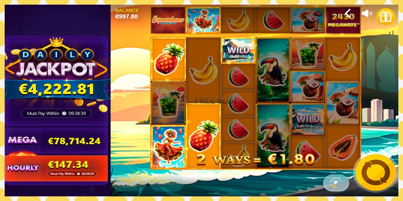 Demo slot Copacabana Megaways free and without registration, picture - 1