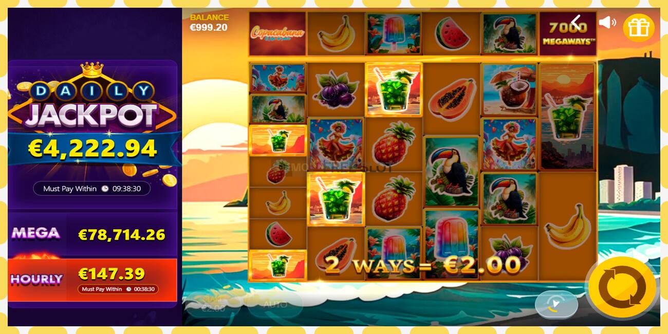 Demo slot Copacabana Megaways free and without registration, picture - 1