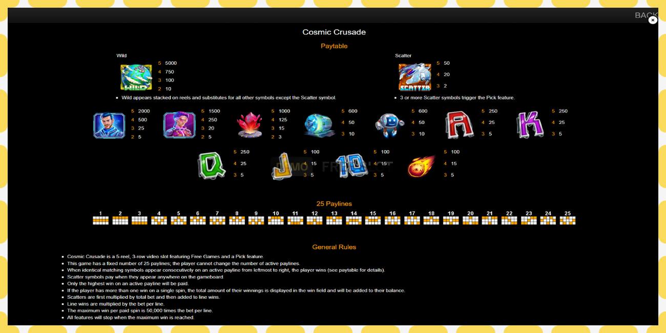 Demo slot Cosmic Crusade free and without registration, picture - 1