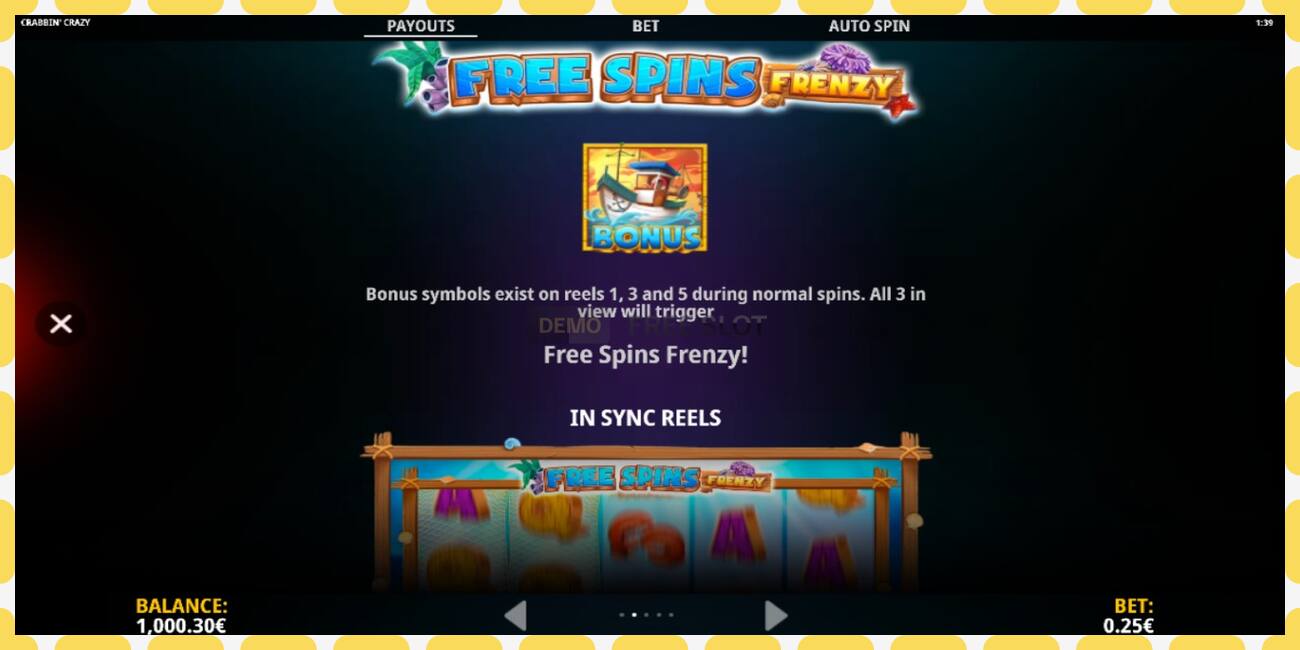 Demo slot Crabbin Crazy free and without registration, picture - 1