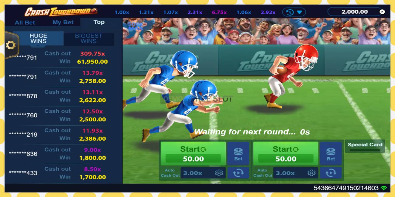 Demo slot Crash Touchdown free and without registration, picture - 1