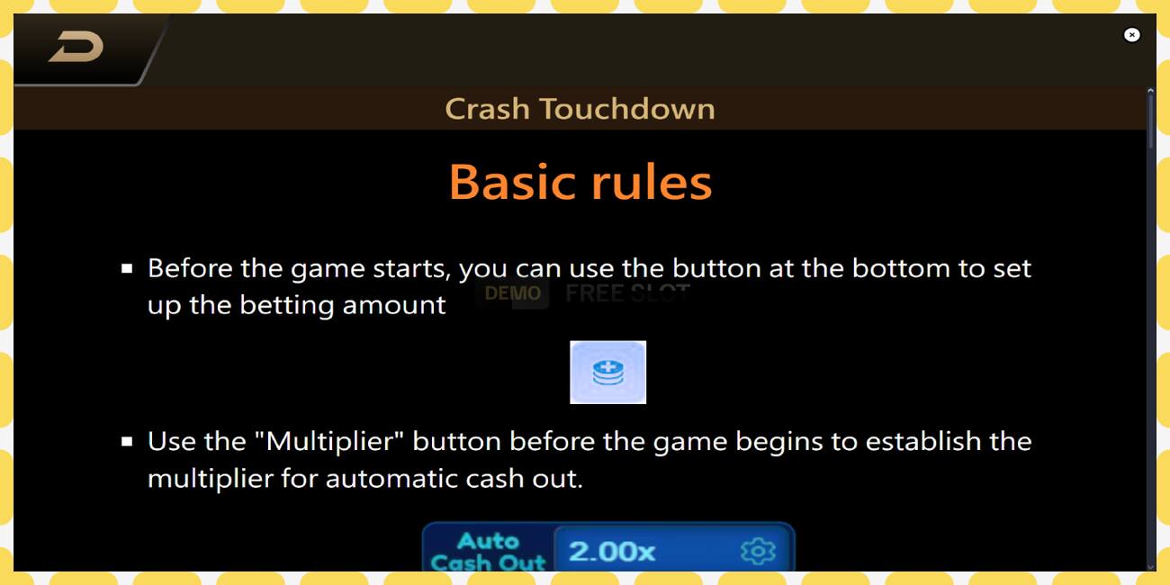 Demo slot Crash Touchdown free and without registration, picture - 1