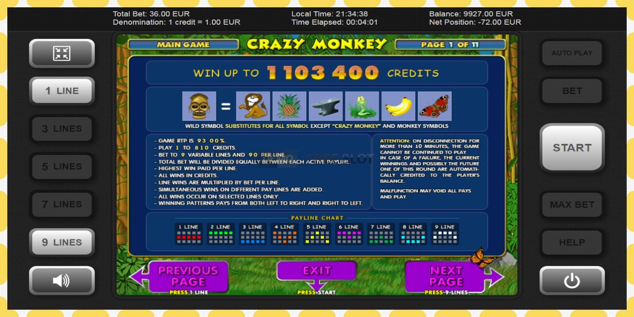 Demo slot Crazy Monkey free and without registration, picture - 1