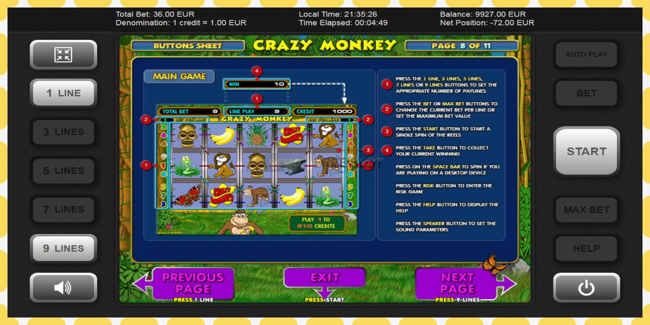 Demo slot Crazy Monkey free and without registration, picture - 1