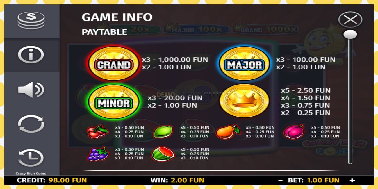 Demo slot Crazy Rich Coins free and without registration, picture - 1