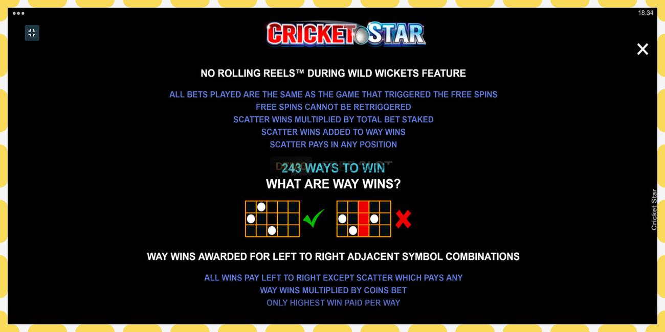 Demo slot Cricket Star free and without registration, picture - 1