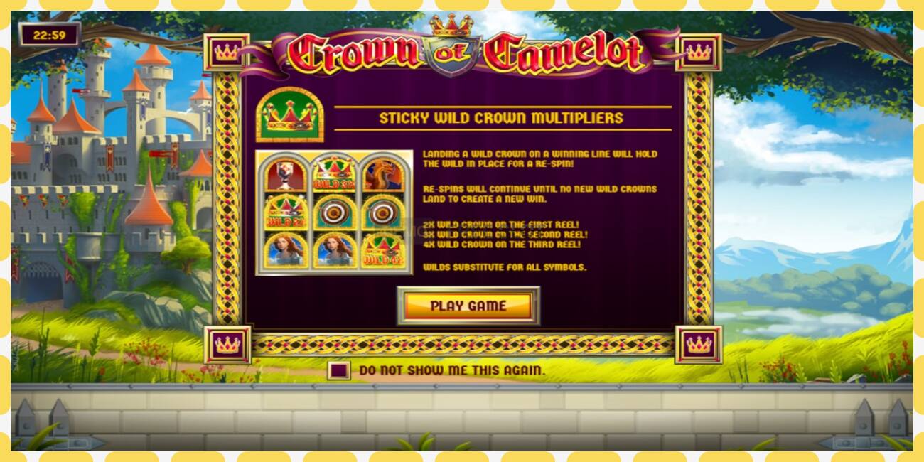 டெமோ ஸ்லாட் Crown of Camelot இலவச மற்றும் பதிவு இல்லாமல், படம் - 1