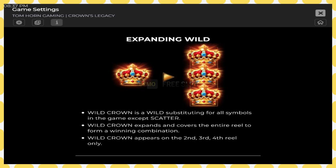 Demo slot Crowns Legacy free and without registration, picture - 1