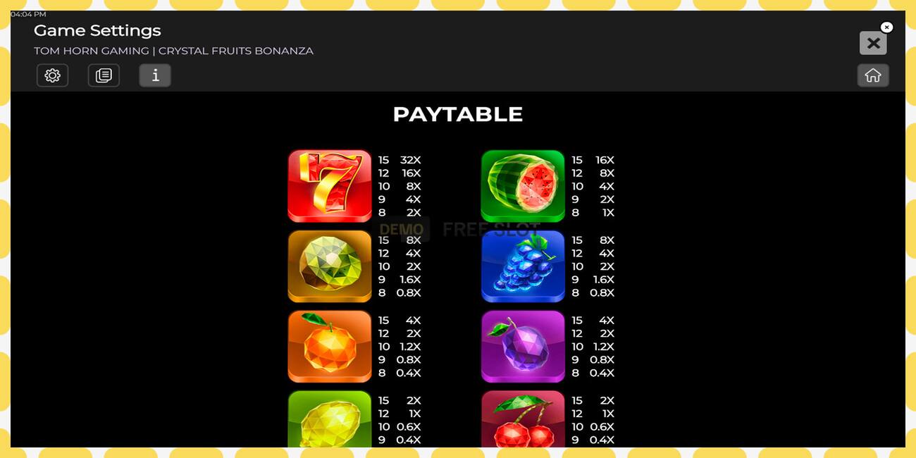 Demo-spor Crystal Fruits Bonanza gratis og uten registrering, bilde - 1