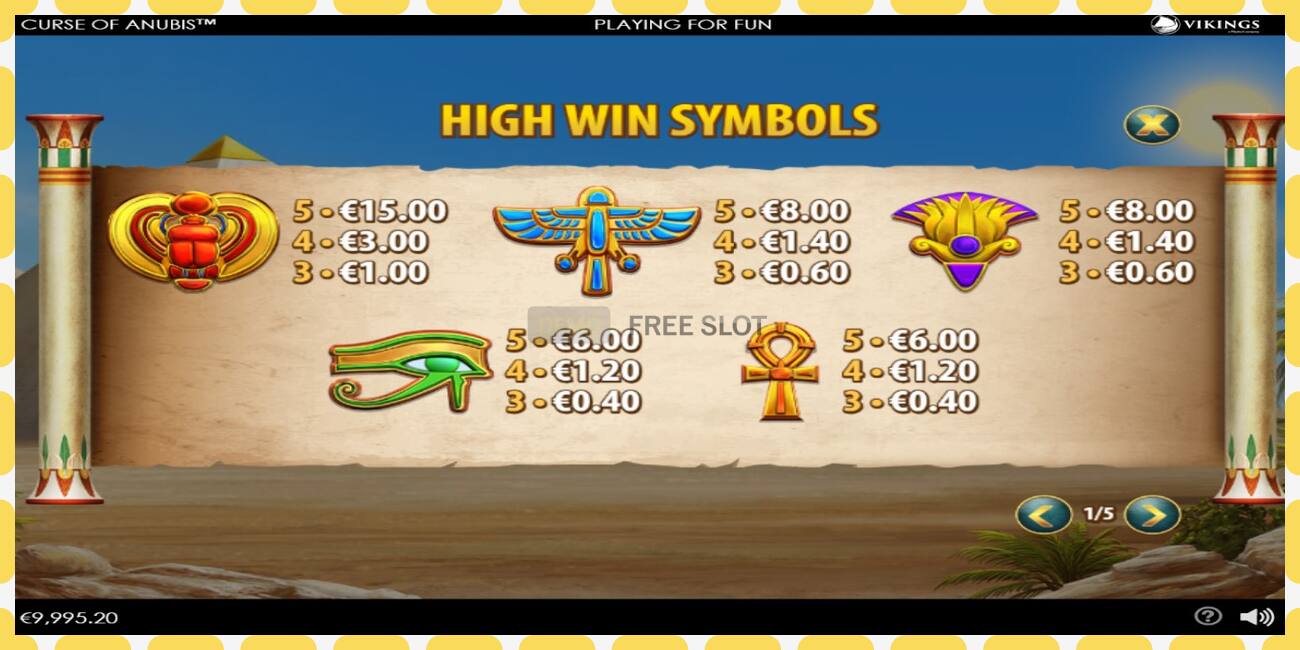 Demo slot Curse of Anubis free and without registration, picture - 1