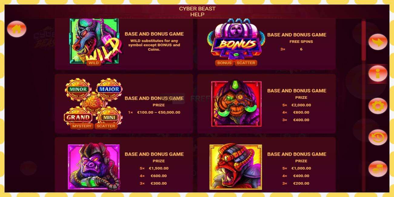 Slot de demonstração Cyber Beast grátis e sem registro, foto - 1