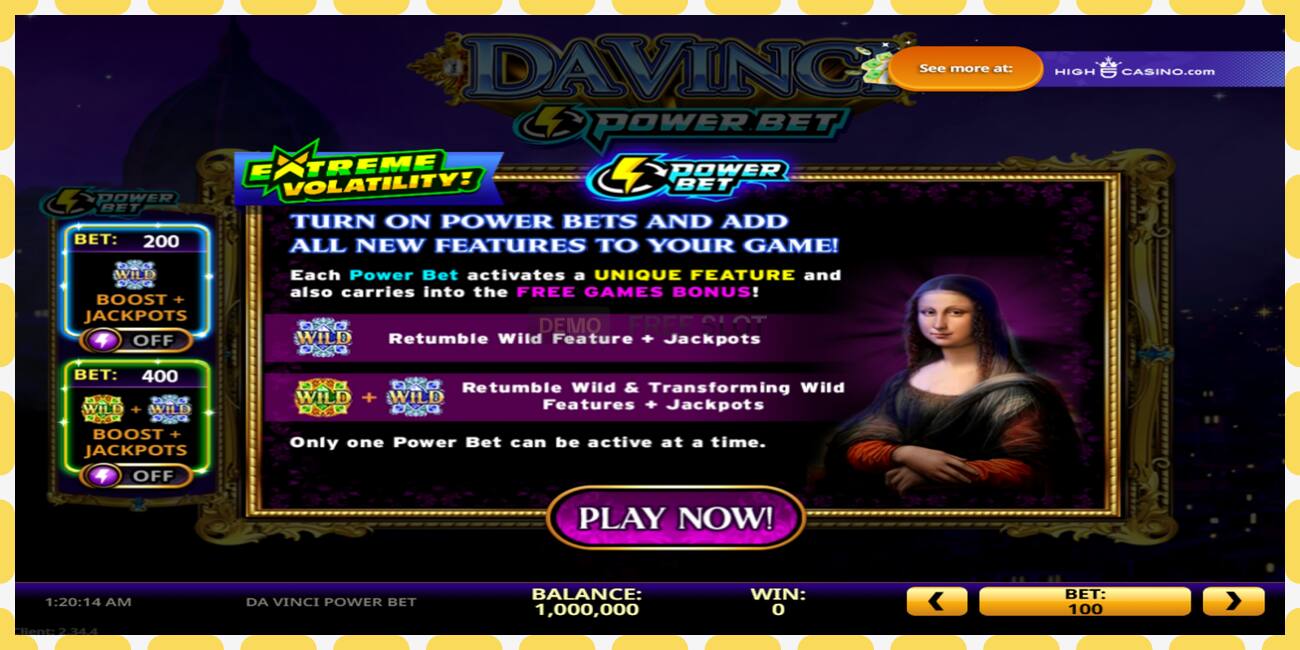 Demo slot Da Vinci Power Bet free and without registration, picture - 1