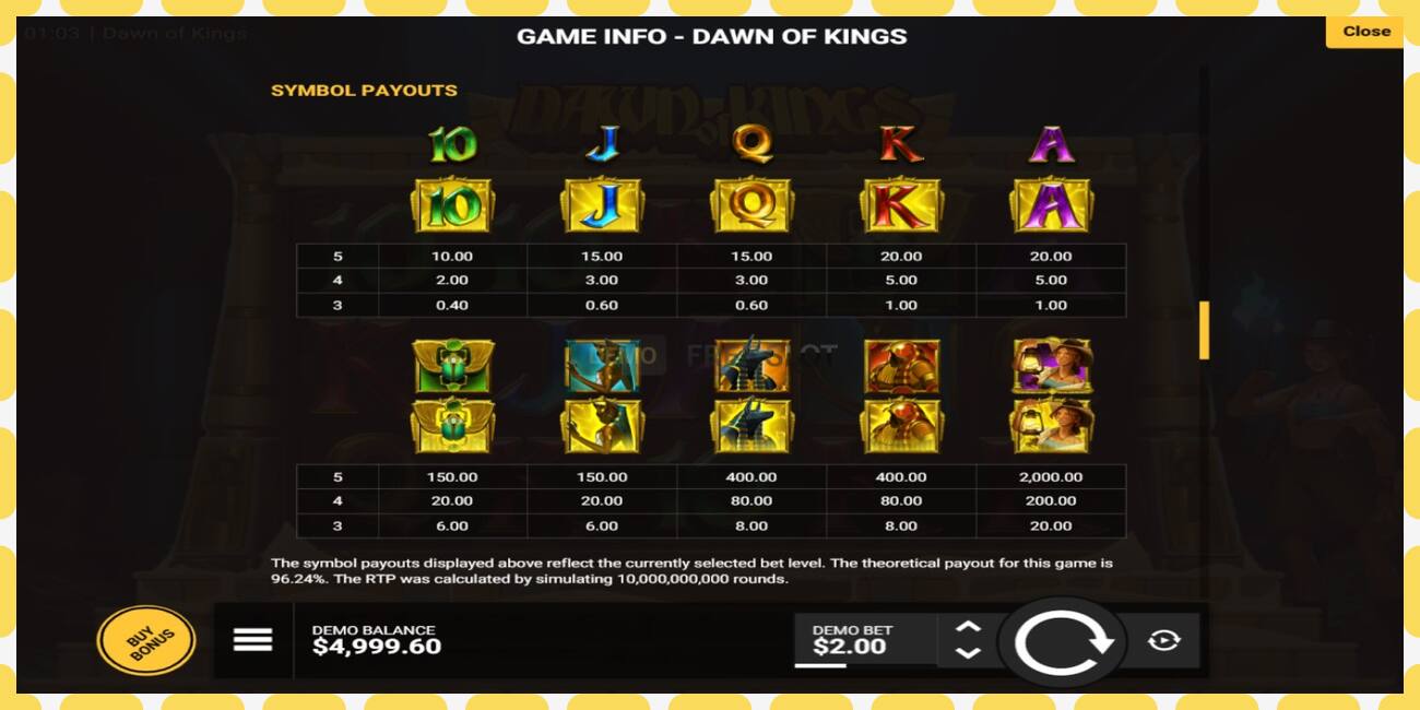 Demo slot Dawn of Kings free and without registration, picture - 1