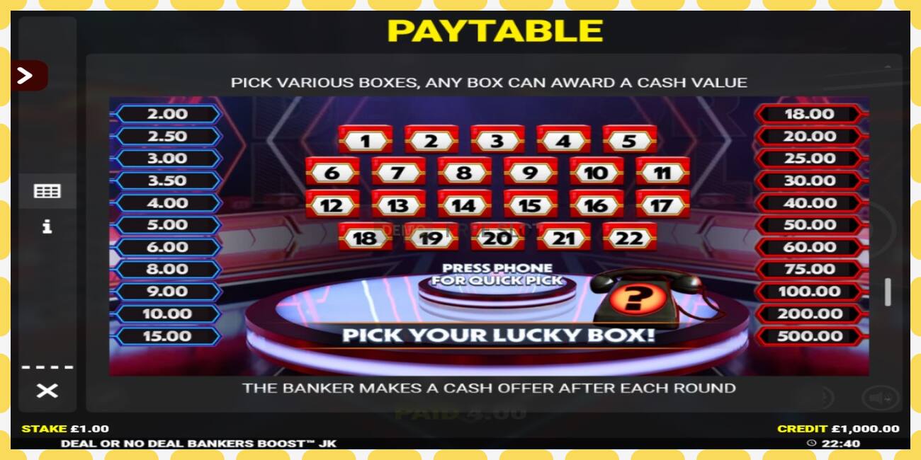 Demo slot Deal or No Deal Bankers Boost Jackpot King free and without registration, picture - 1