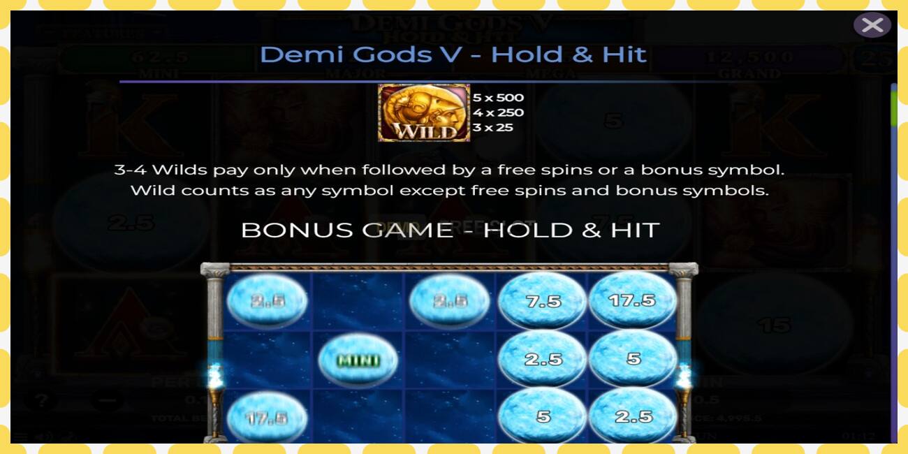 Demo slot Demi Gods V Hold & Hit free and without registration, picture - 1