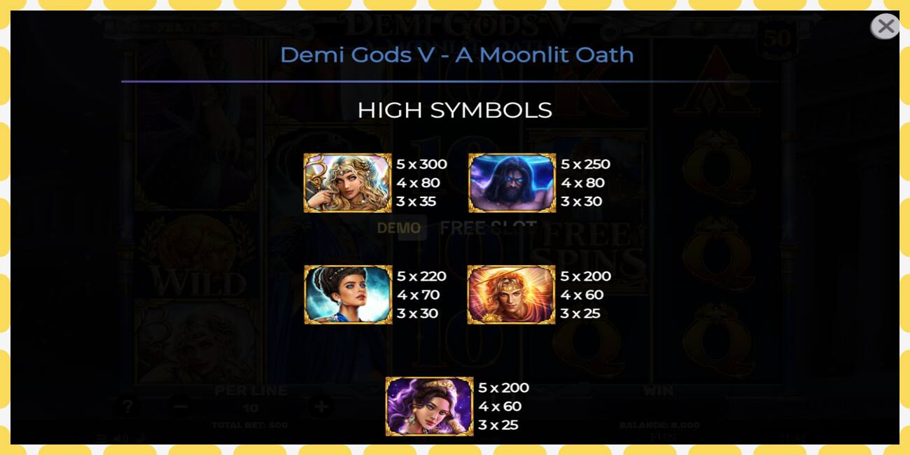 Demo slot Demi Gods V – A Moonlit Oath free and without registration, picture - 1