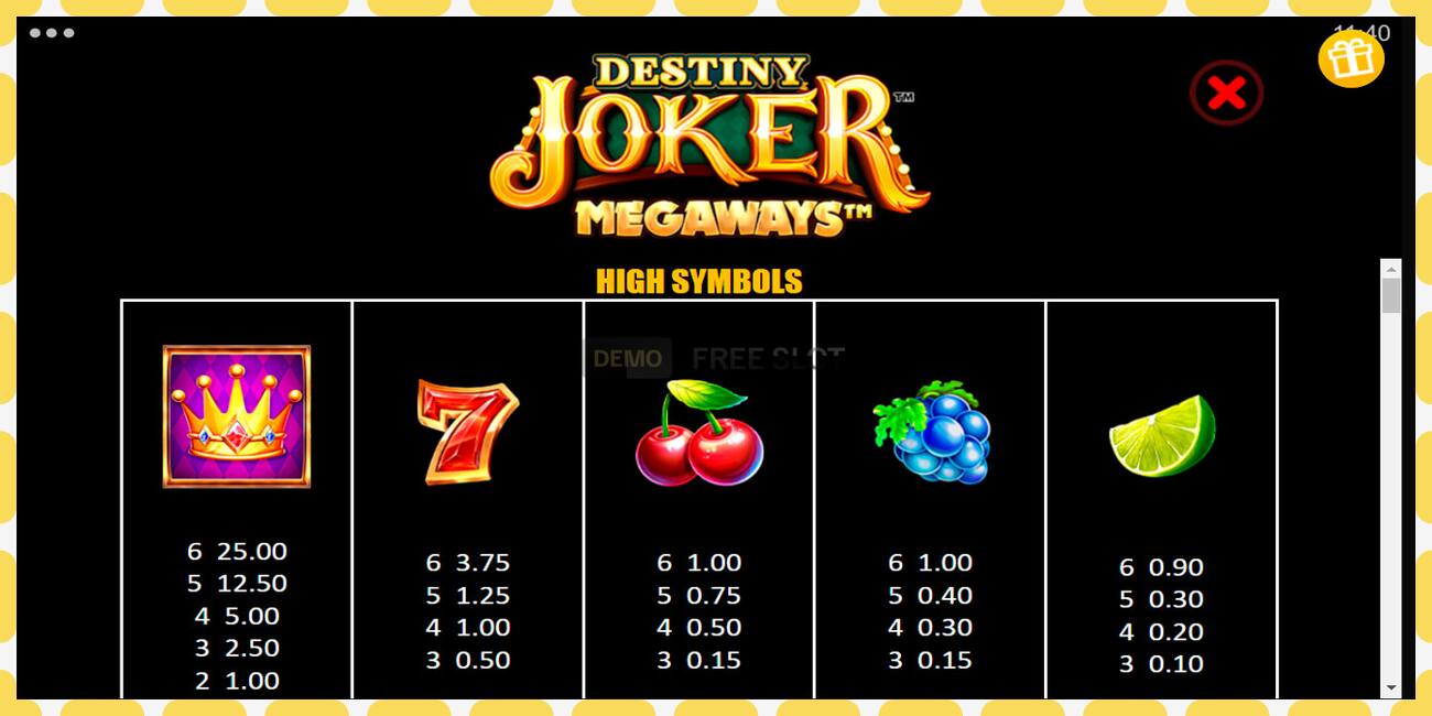 Demo slot Destiny Joker Megaways free and without registration, picture - 1