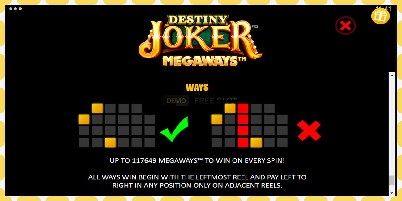 Demo slot Destiny Joker Megaways free and without registration, picture - 1